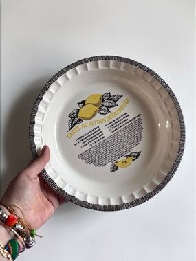 Vintage Lemon Meringue Pie Dish Royal China Jeannette Recipe Plate